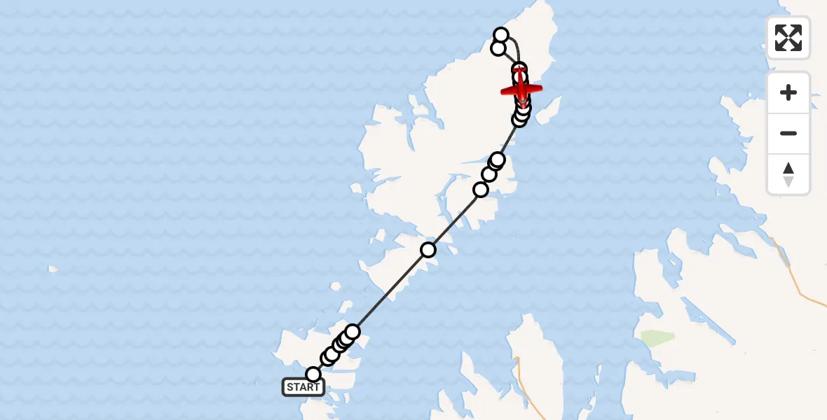 Flight route Air Ambulance Aircraft North Atlantic Ocean - Col Uarach, 23 July 2026, 10:12