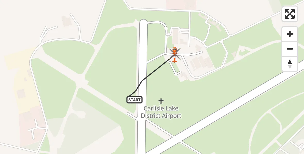 Flight route Coastguard Helicopter Carlisle Lake District Airport - Carlisle Lake District Airport, 23 July 2026, 12:59