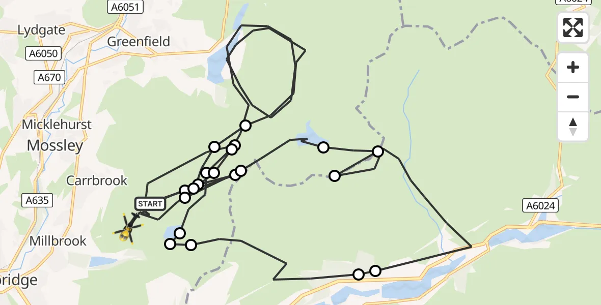 Flight route Police Helicopter Carrbrook - Carrbrook, 23 July 2026, 13:27