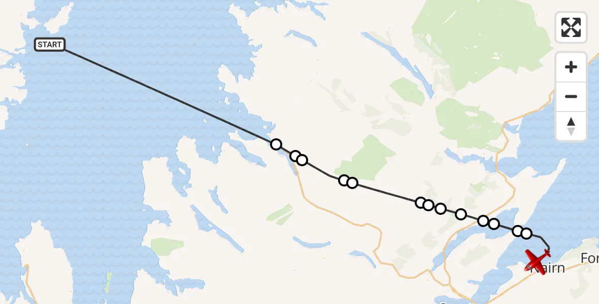 Flight route Air Ambulance Aircraft Inner Seas - North Sea, 23 July 2026, 14:00