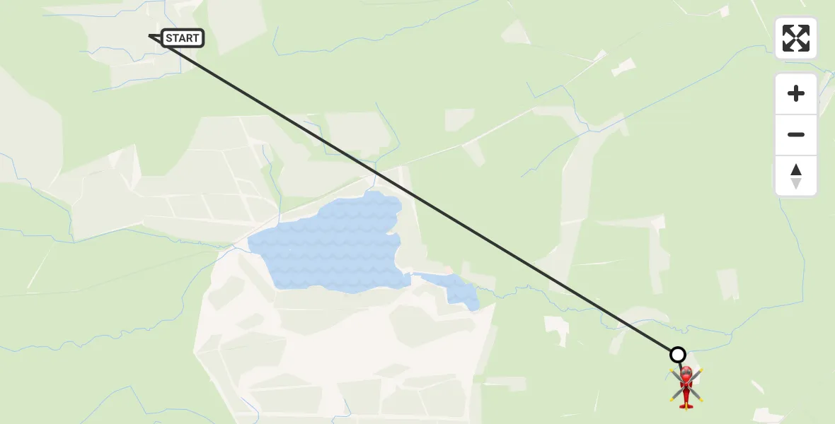 Flight route Air Ambulance Helicopter Kirkwhelpington - Bavington, 23 July 2026, 15:56