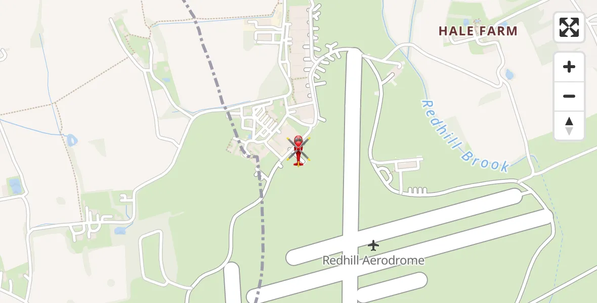 Flight route Air Ambulance Helicopter Redhill Aerodrome - Redhill Aerodrome, 23 July 2026, 17:37