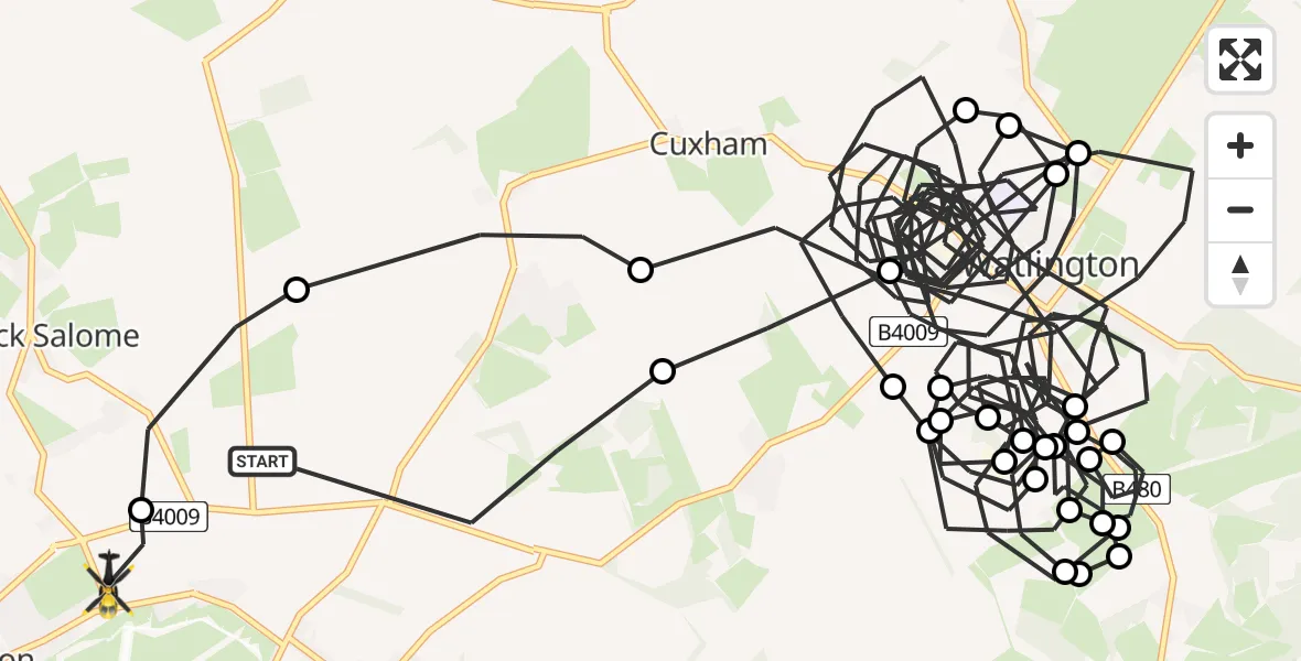 Flight route Police Helicopter Ewelme - Benson, 23 July 2026, 21:06