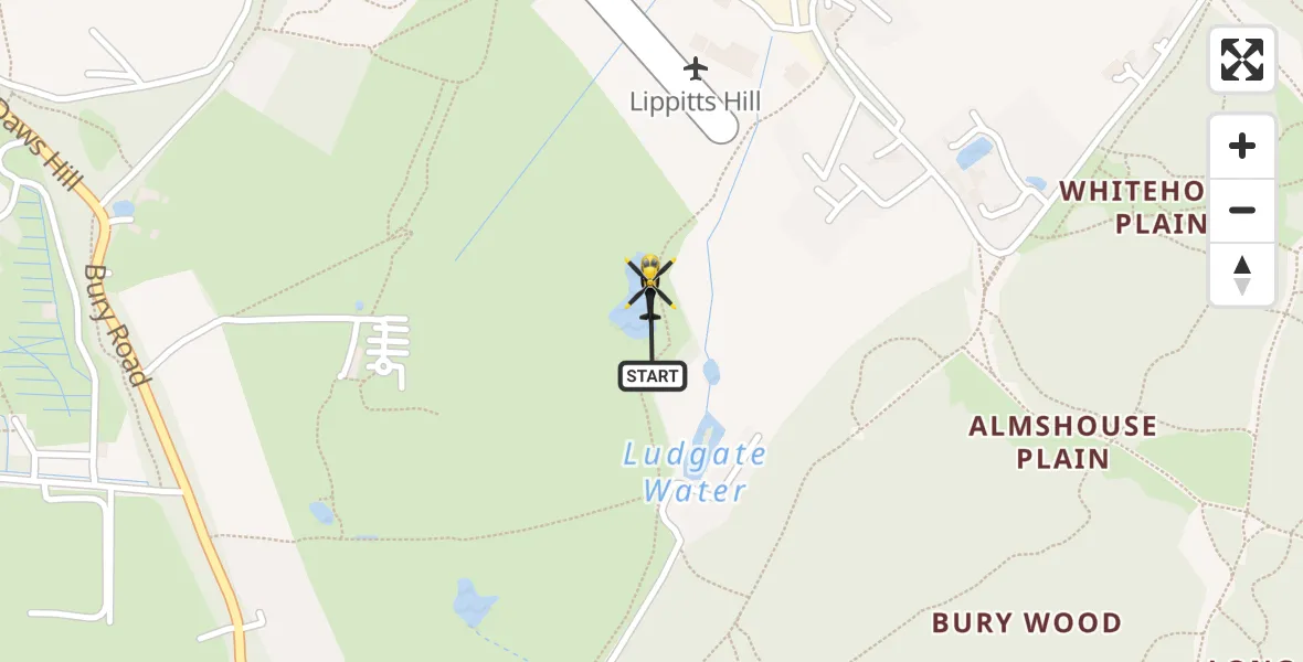 Flight route Police Helicopter Metropolitan Police Air Support Unit Lippitts Hill - Sewardstonebury, 24 July 2026, 01:33