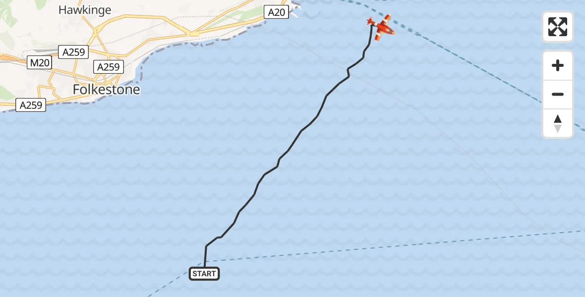 Flight route Coastguard Drone English Channel - English Channel, 24 July 2026, 05:41