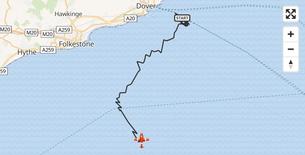 Flight route Coastguard Drone English Channel - English Channel, 24 July 2026, 07:12