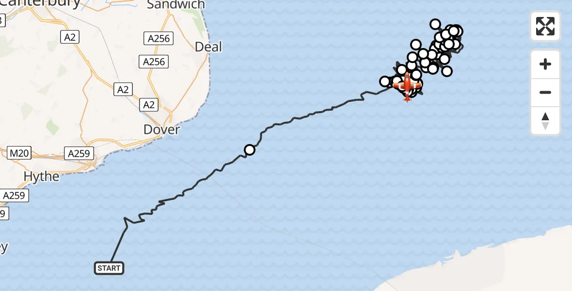 Flight route Coastguard Drone English Channel - Noordzee, 24 July 2026, 08:12