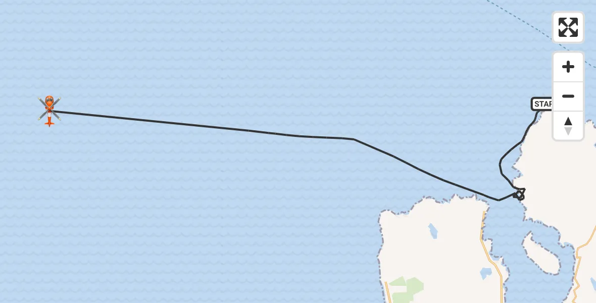 Flight route Coastguard Helicopter Inner Seas - Inner Seas, 24 July 2026, 09:15
