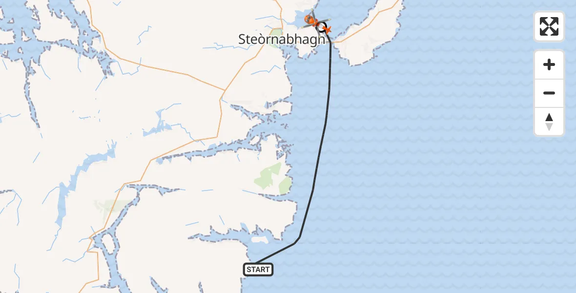 Flight route Coastguard Helicopter Inner Seas - Mealabost, 24 July 2026, 10:35