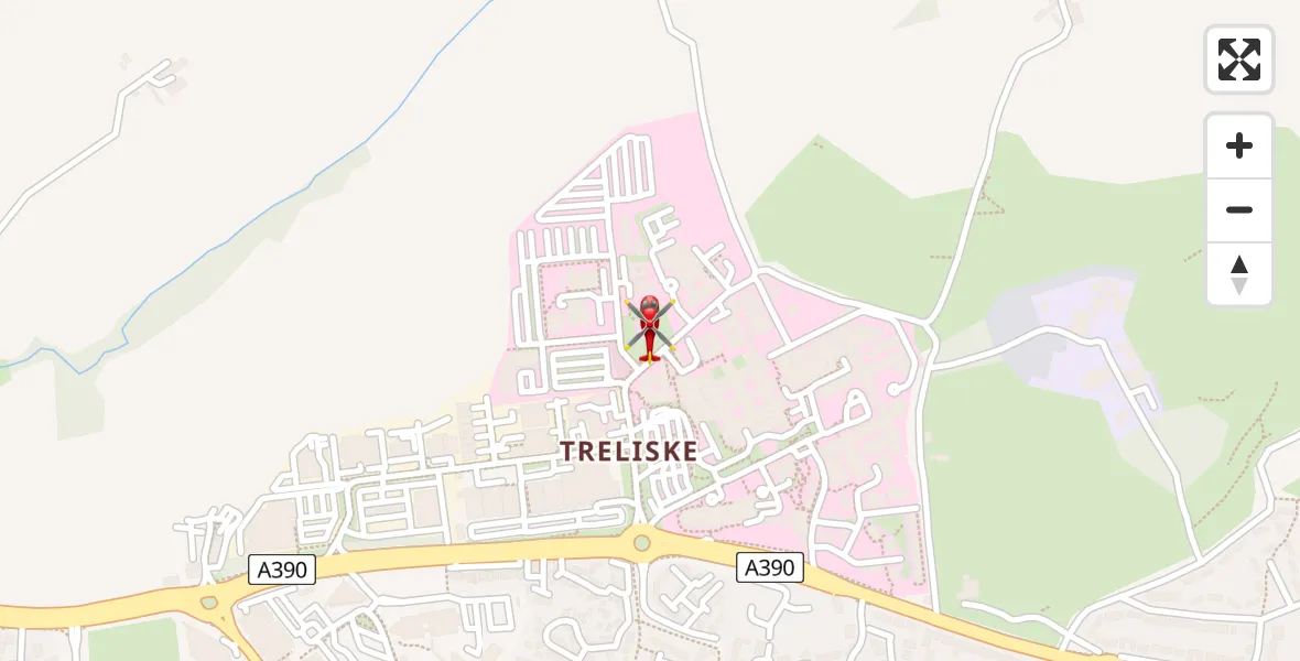 Flight route Air Ambulance Helicopter Treliske Hospital - Treliske Hospital, 24 July 2026, 12:54