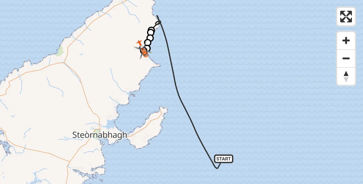 Flight route Coastguard Helicopter Inner Seas - Am Baile Ùr, 24 July 2026, 14:37