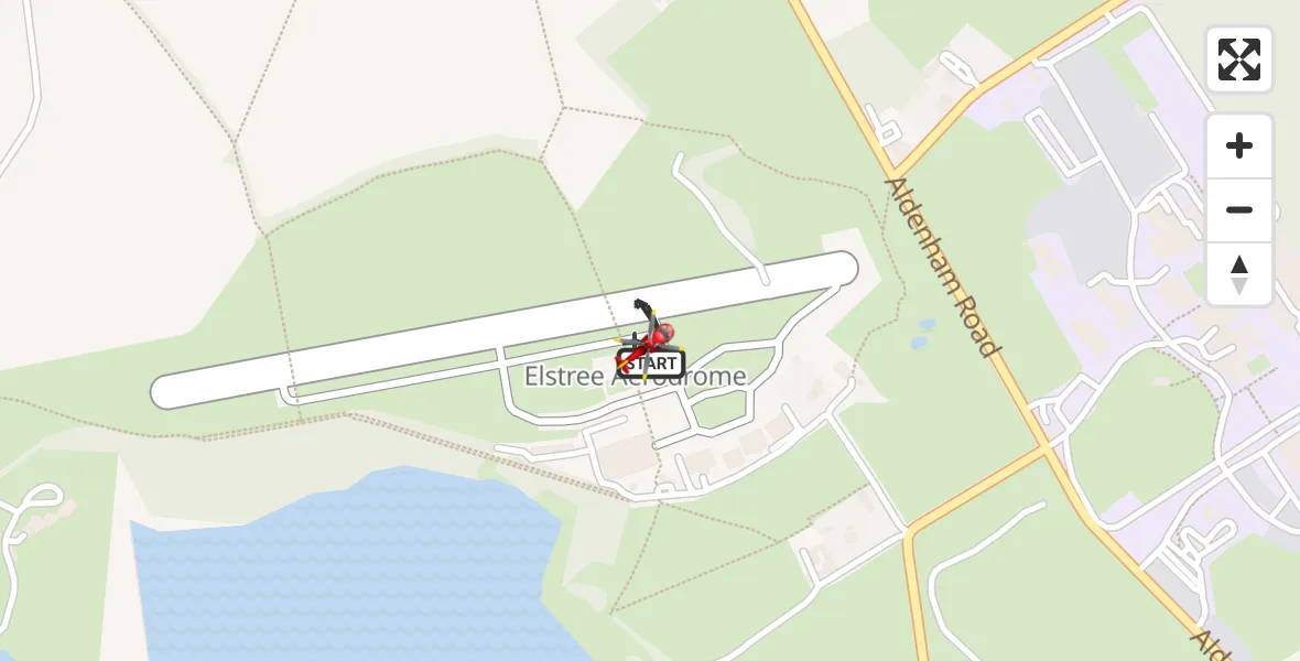 Flight route Air Ambulance Helicopter Elstree Airfield - Elstree Airfield, 24 July 2026, 15:09