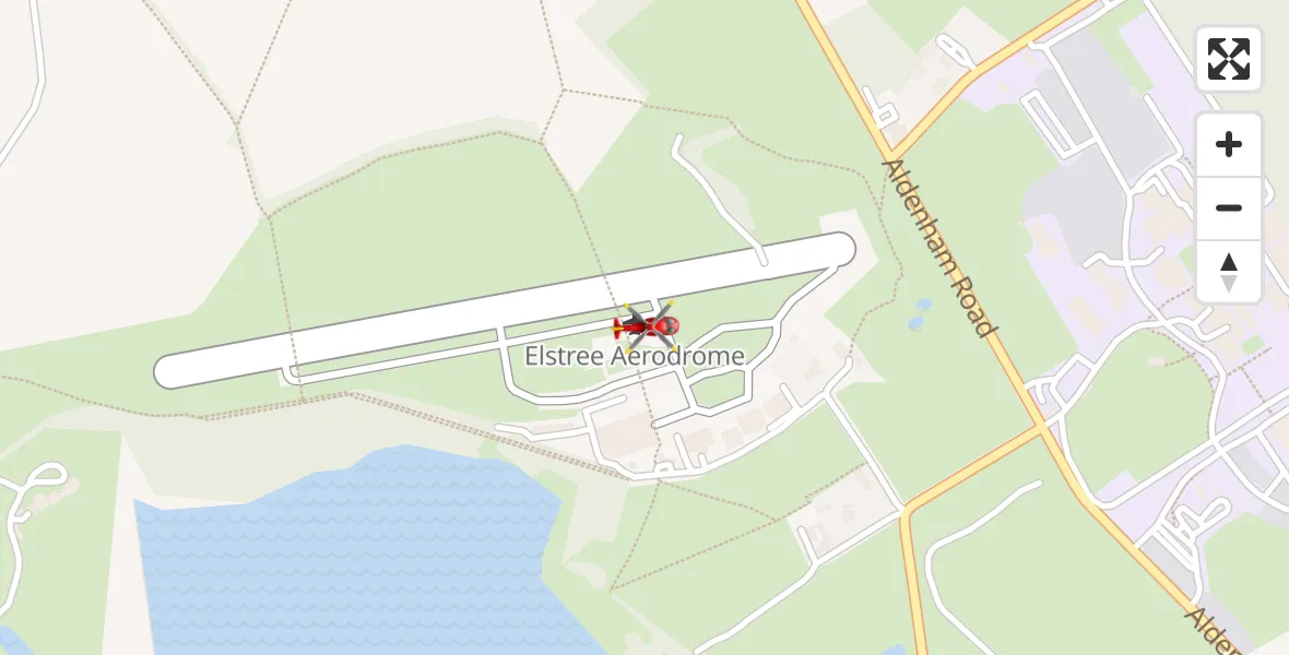 Flight route Air Ambulance Helicopter Elstree Airfield - Elstree Airfield, 24 July 2026, 15:16