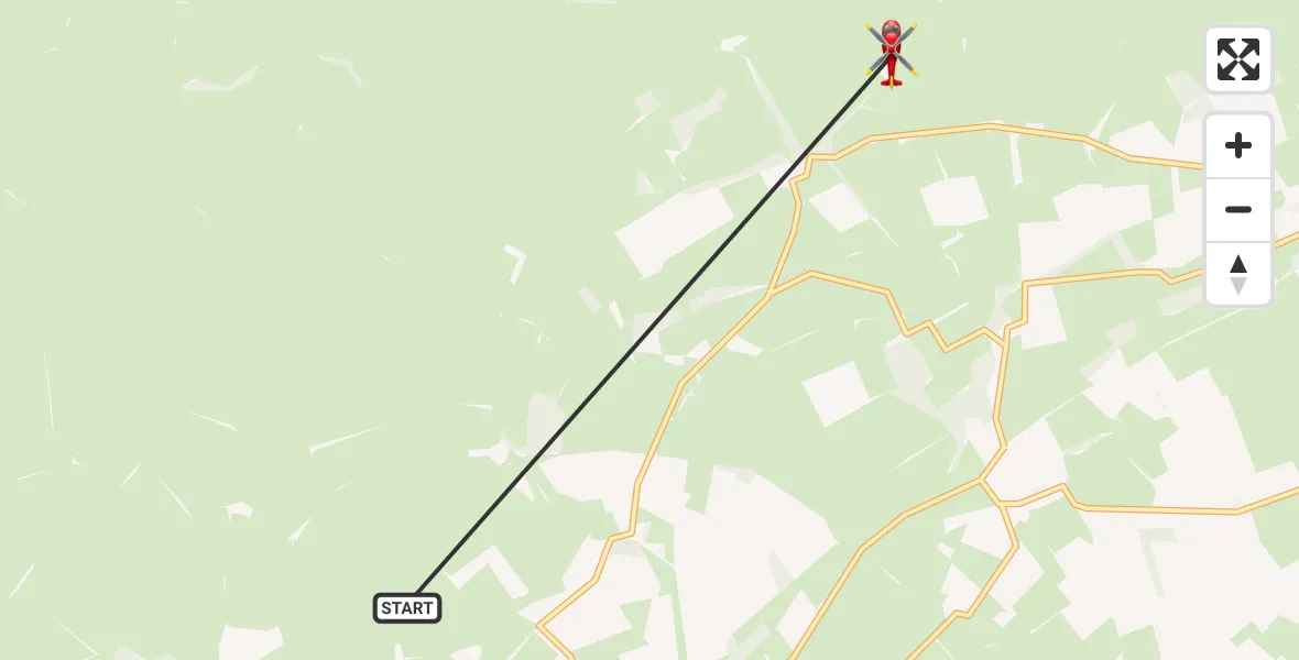 Flight route Air Ambulance Helicopter Biddlestone - Ingram, 24 July 2026, 15:40
