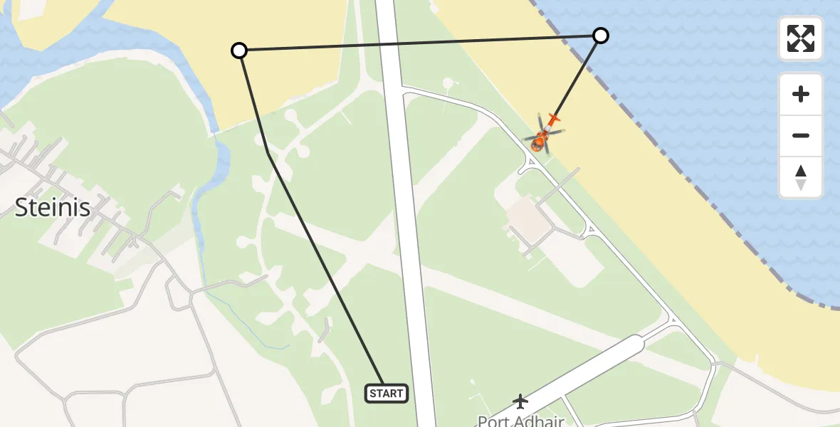 Flight route Coastguard Helicopter Stornoway Airport - Mealabost, 24 July 2026, 16:06