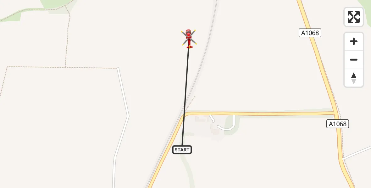 Flight route Air Ambulance Helicopter Warkworth - Warkworth, 24 July 2026, 17:39