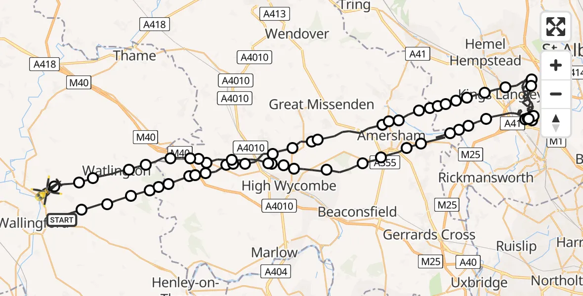 Flight route Police Helicopter Benson - Berrick Salome, 24 July 2026, 18:10