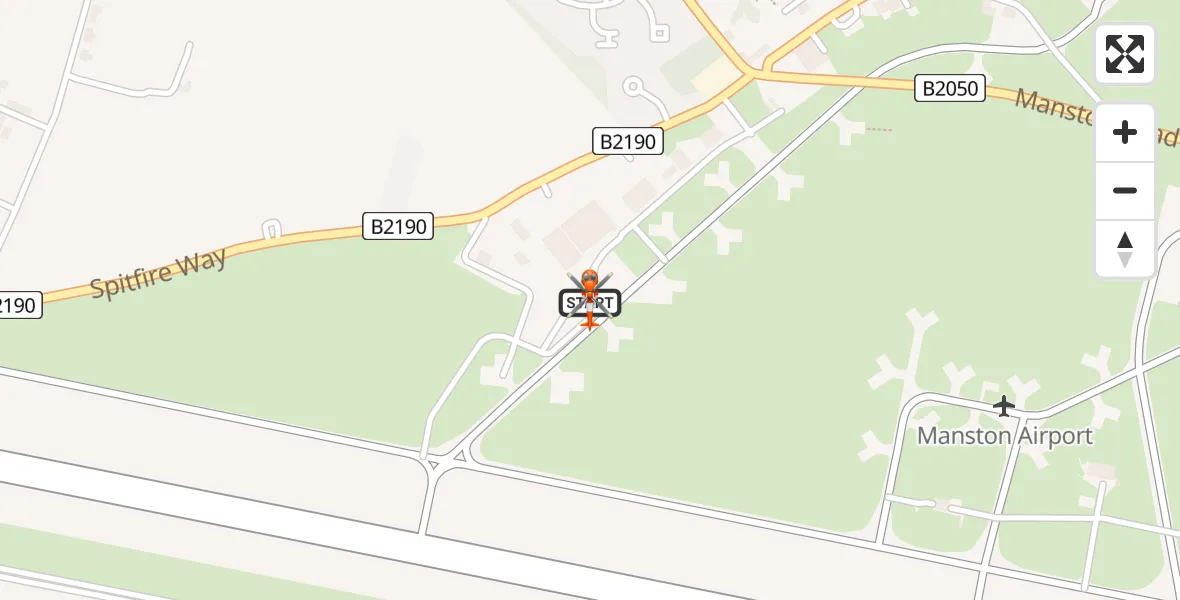 Flight route Coastguard Helicopter Manston Airport - Manston Airport, 24 July 2026, 18:36