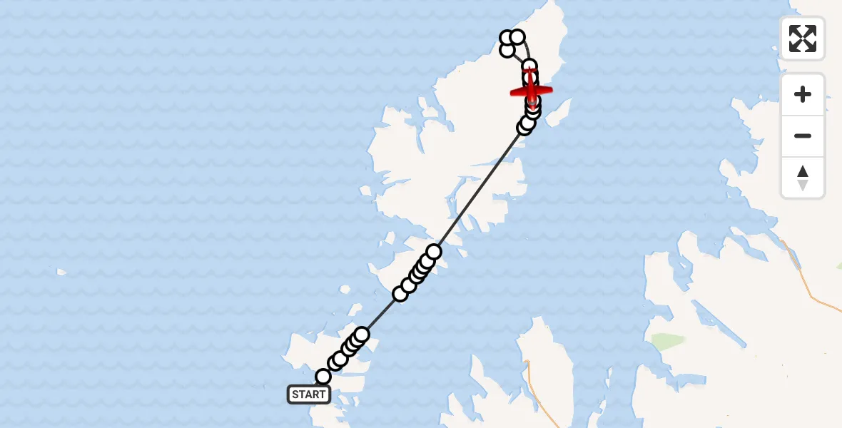 Flight route Air Ambulance Aircraft North Atlantic Ocean - Col Uarach, 24 July 2026, 22:17