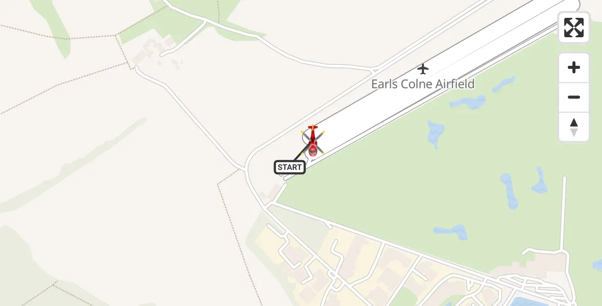 Flight route Air Ambulance Helicopter Earls Colne Airfield - Earls Colne Airfield, 25 July 2026, 07:37