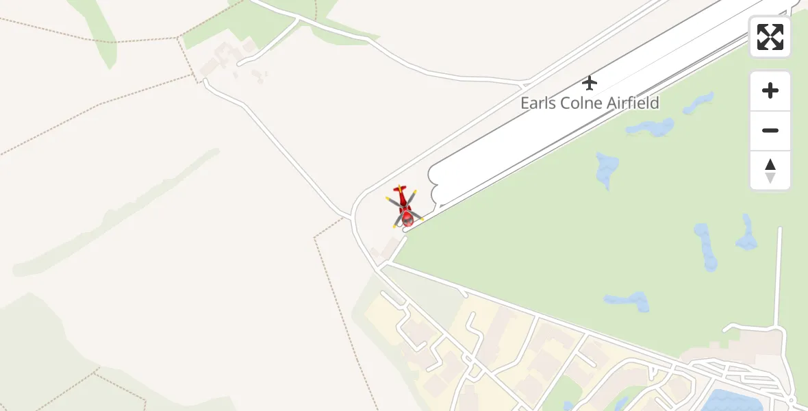 Flight route Air Ambulance Helicopter Earls Colne Airfield - Earls Colne Airfield, 25 July 2026, 07:56
