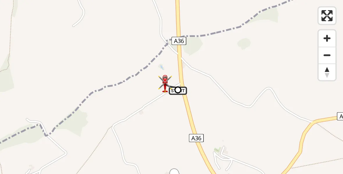 Flight route Air Ambulance Helicopter Hinton Charterhouse - Farleigh Hungerford, 25 July 2026, 09:13