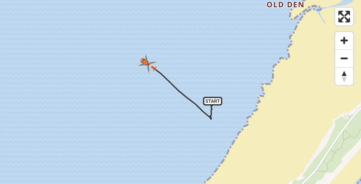 Flight route Coastguard Helicopter North Sea - North Sea, 25 July 2026, 14:25