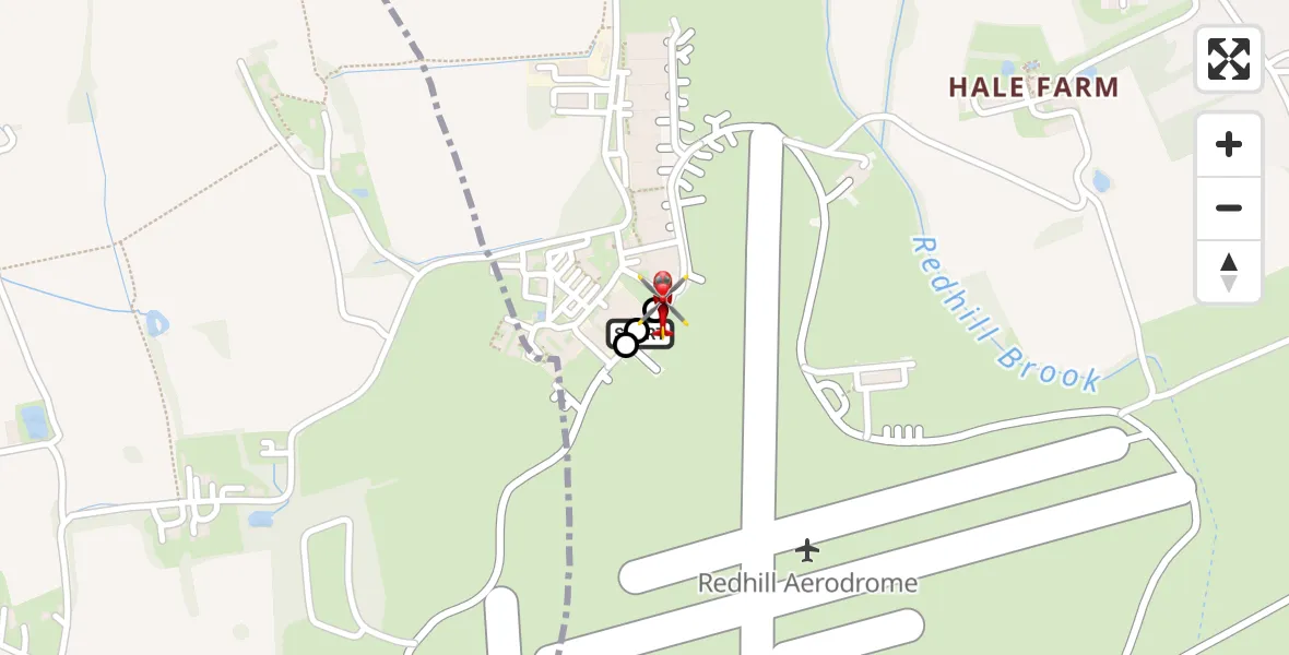 Flight route Air Ambulance Helicopter Redhill Aerodrome - Tandridge, 25 July 2026, 20:10