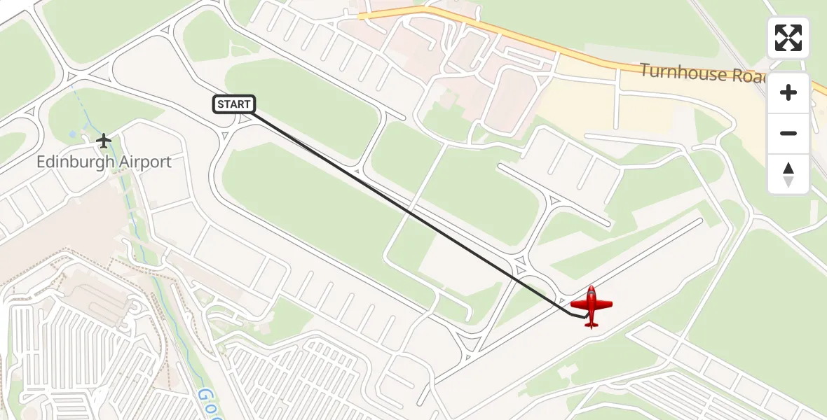 Flight route Air Ambulance Aircraft Edinburgh Airport - Edinburgh Airport, 26 July 2026, 01:47