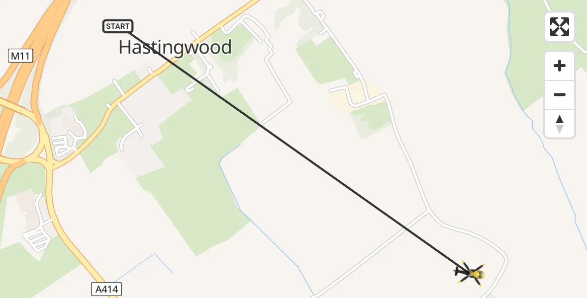 Flight route Police Helicopter North Weald Bassett - North Weald Bassett, 26 July 2026, 10:22