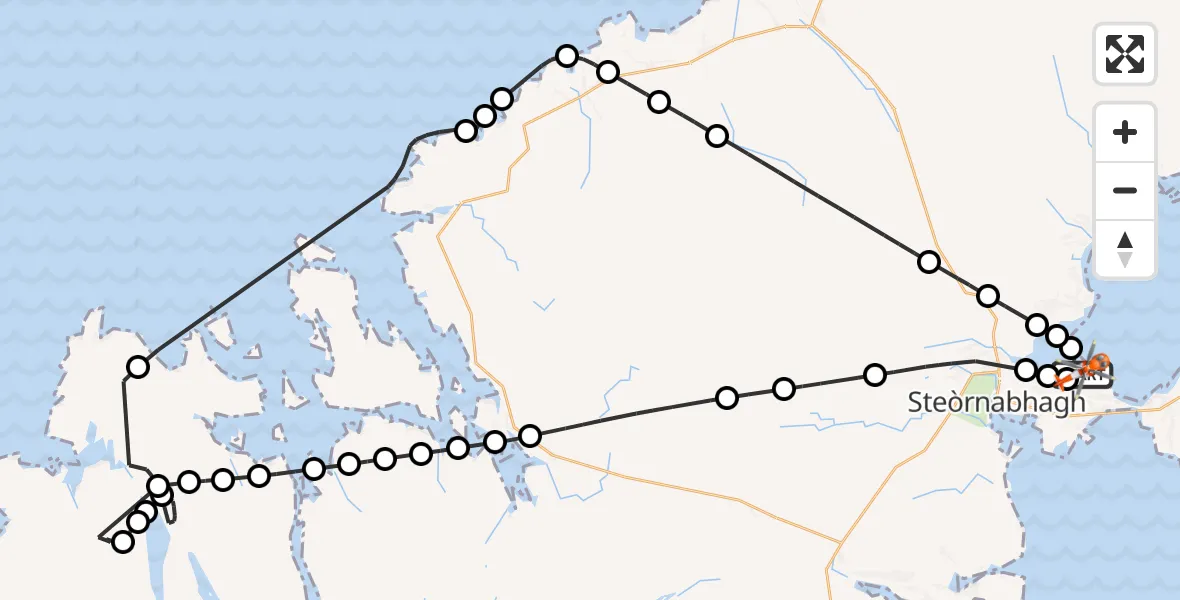 Flight route Coastguard Helicopter Stornoway Airport - Stornoway Airport, 26 July 2026, 14:35