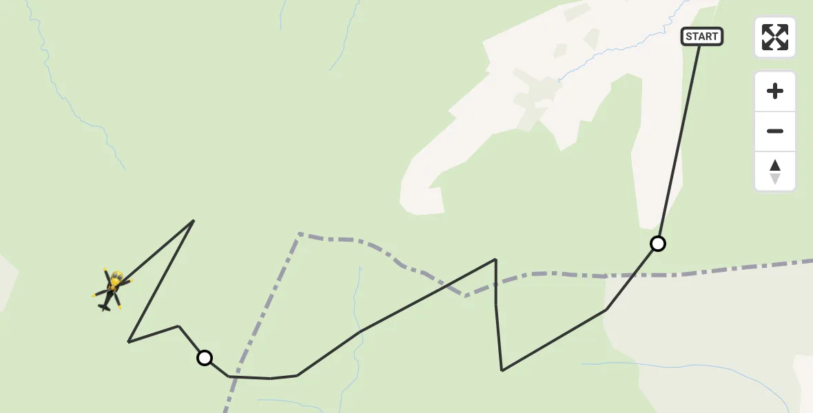 Flight route Police Helicopter Corwen - Cynwyd, 26 July 2026, 16:32
