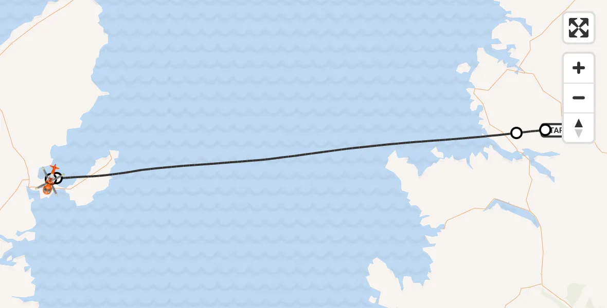 Flight route Coastguard Helicopter Achfary - Stornoway Airport, 26 July 2026, 16:56