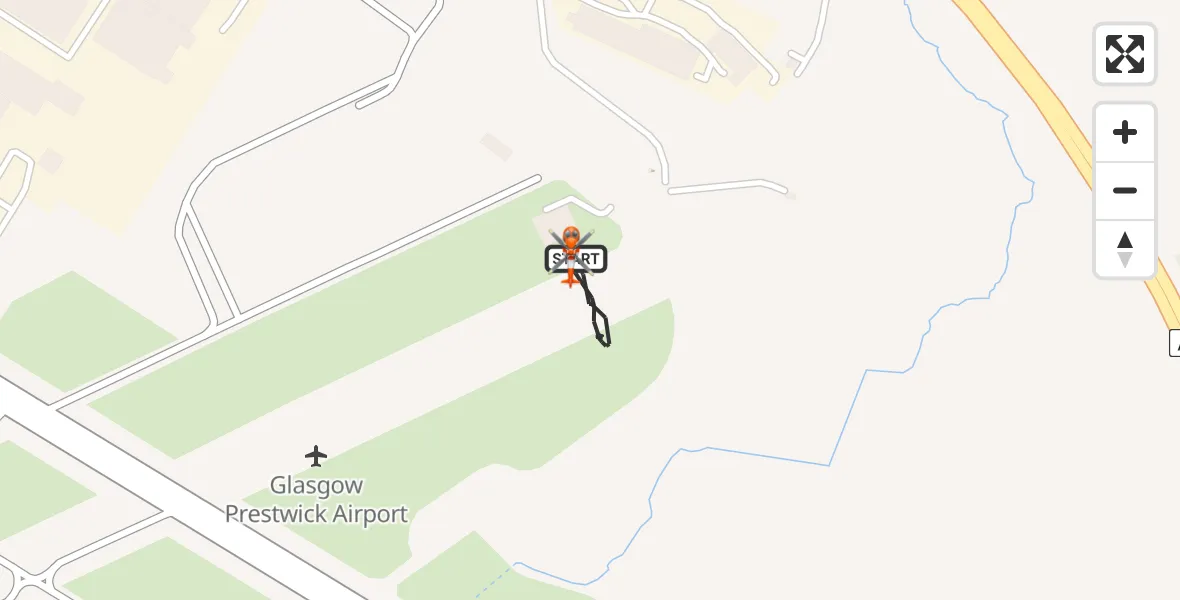Flight route Coastguard Helicopter Glasgow Prestwick Airport - Glasgow Prestwick Airport, 26 July 2026, 18:13
