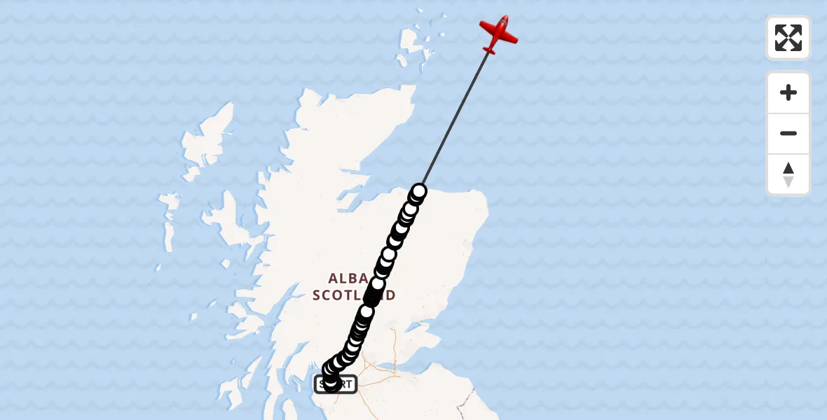 Flight route Air Ambulance Aircraft Glasgow Airport - North Sea, 26 July 2026, 21:00