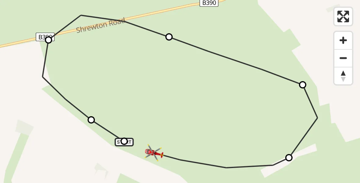 Flight route Air Ambulance Helicopter Shrewton - Shrewton, 27 July 2026, 08:47