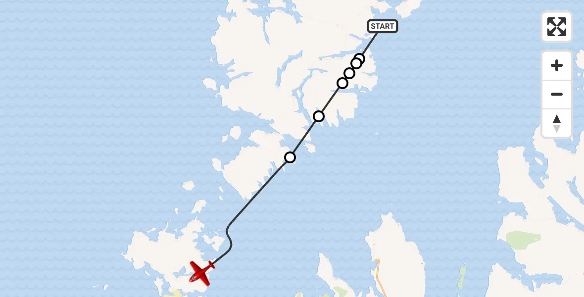 Flight route Air Ambulance Aircraft Inner Seas - Inner Seas, 27 July 2026, 11:23