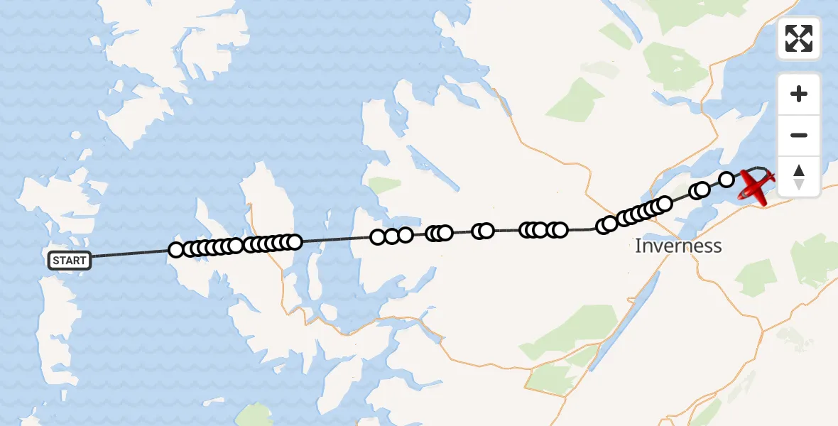 Flight route Air Ambulance Aircraft Inner Seas - North Sea, 27 July 2026, 13:46