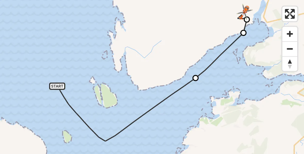 Flight route Coastguard Helicopter Inner Seas - Highland, 27 July 2026, 13:59