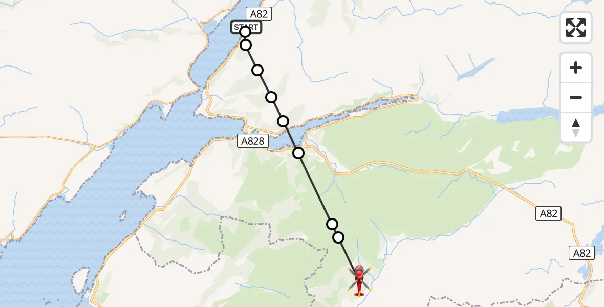 Flight route Air Ambulance Helicopter Highland - Highland, 27 July 2026, 14:32