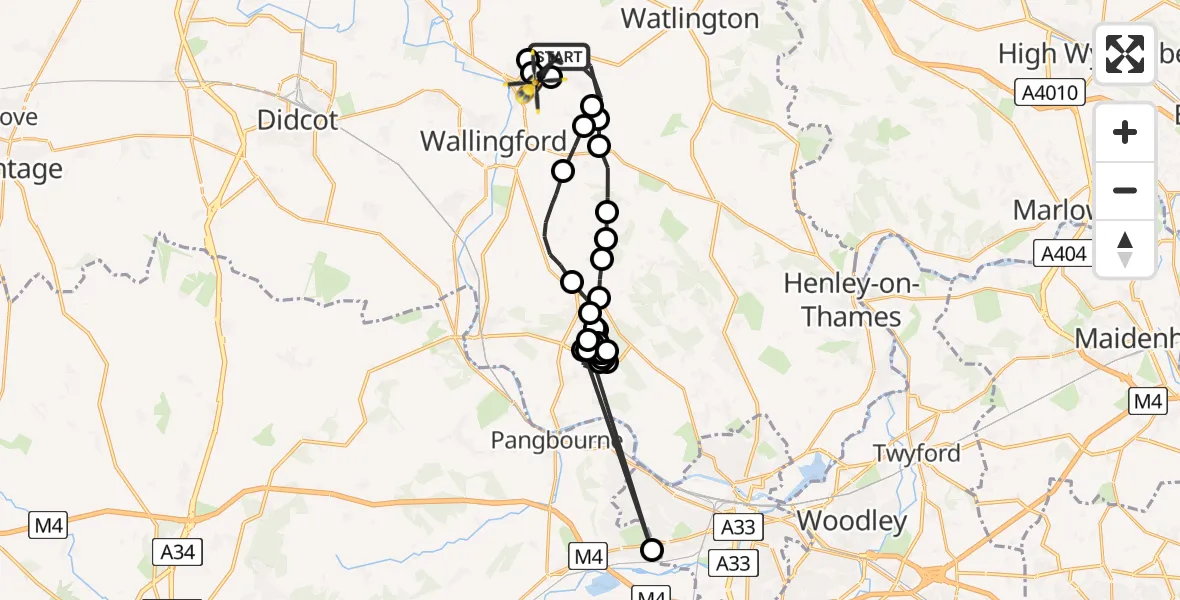 Flight route Police Helicopter Ewelme - RAF Benson, 27 July 2026, 15:07