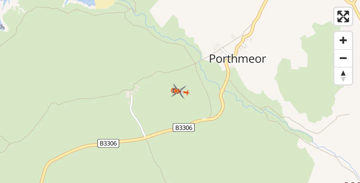 Flight route Coastguard Helicopter Porthmeor - Porthmeor, 27 July 2026, 15:30