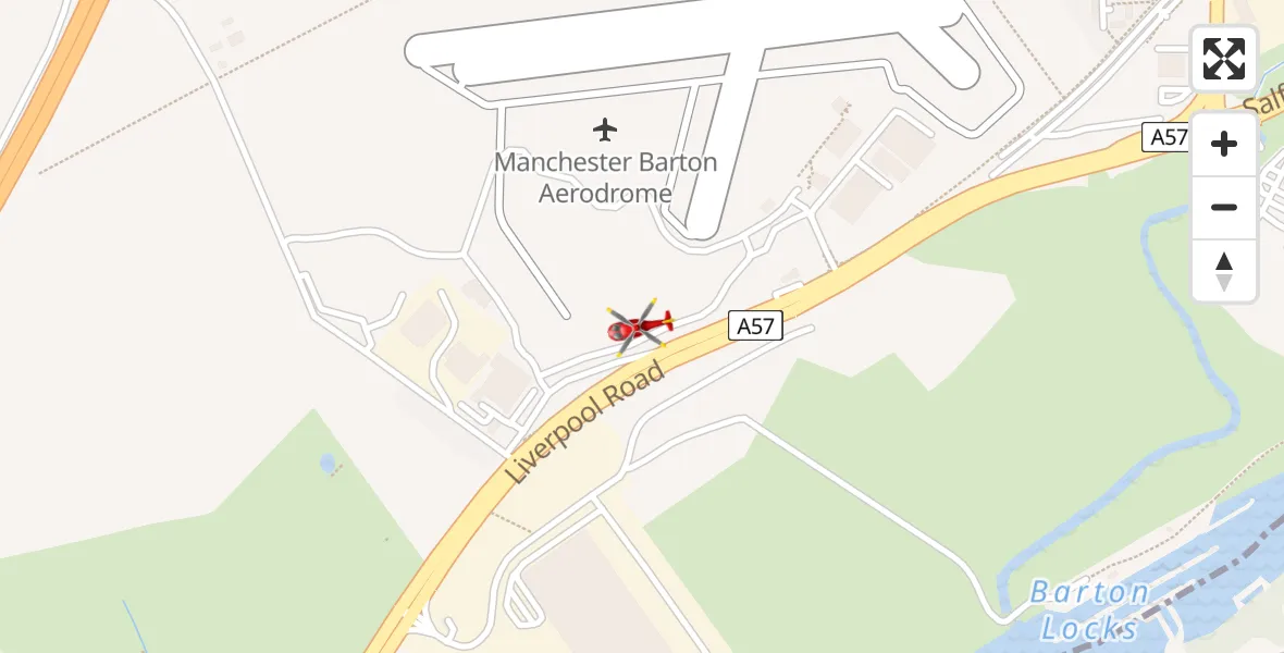 Flight route Air Ambulance Helicopter Manchester Barton Aerodrome - Manchester Barton Aerodrome, 27 July 2026, 15:51