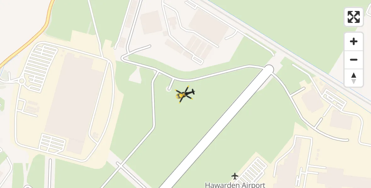 Flight route Police Helicopter Hawarden Airport - Hawarden Airport, 27 July 2026, 21:42
