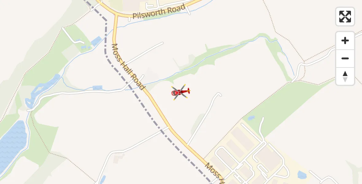 Flight route Air Ambulance Helicopter Rochdale - Rochdale, 28 July 2026, 08:34