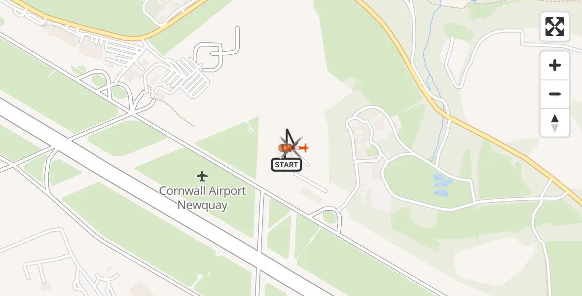 Flight route Coastguard Helicopter Cornwall Airport Newquay - Cornwall Airport Newquay, 28 July 2026, 09:19