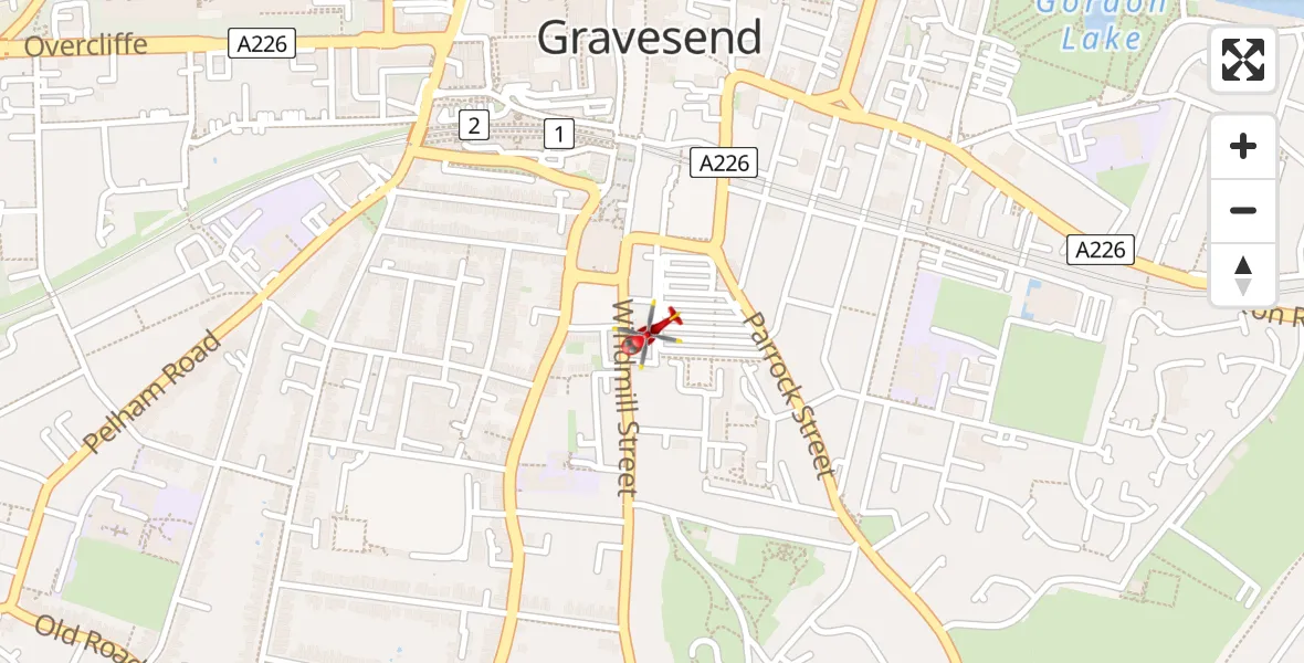 Flight route Air Ambulance Helicopter Gravesend - Gravesend, 28 July 2026, 11:23