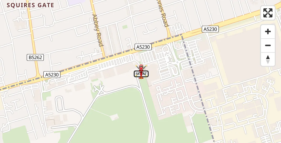 Flight route Air Ambulance Helicopter Blackpool Airport - Blackpool Airport, 28 July 2026, 12:02