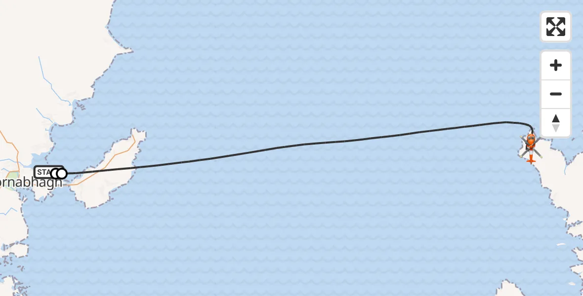 Flight route Coastguard Helicopter Stornoway Airport - Inner Seas, 28 July 2026, 14:01