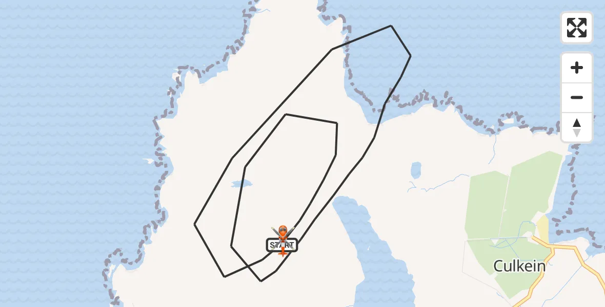 Flight route Coastguard Helicopter Inner Seas - Inner Seas, 28 July 2026, 14:27
